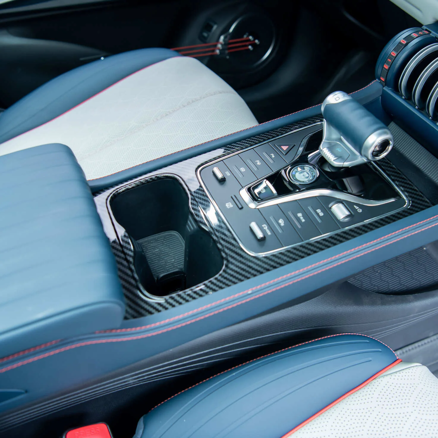 ABS Carbon Fiber Center Console Wrap for BYD Atto 3 - Image 2