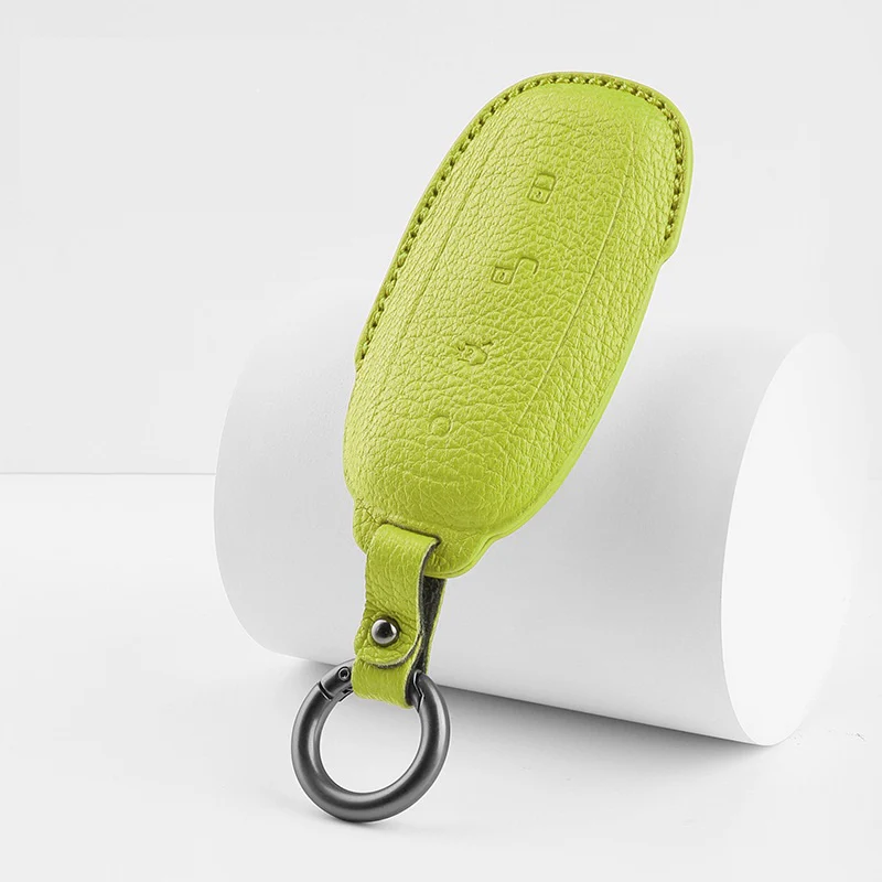 Luxury Leather Car Key Case Cover Fob Shell for DENZA - Image 7