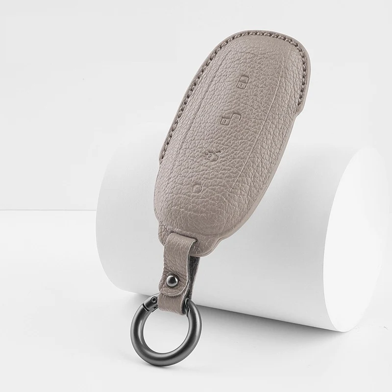 Luxury Leather Car Key Case Cover Fob Shell for DENZA - Image 8