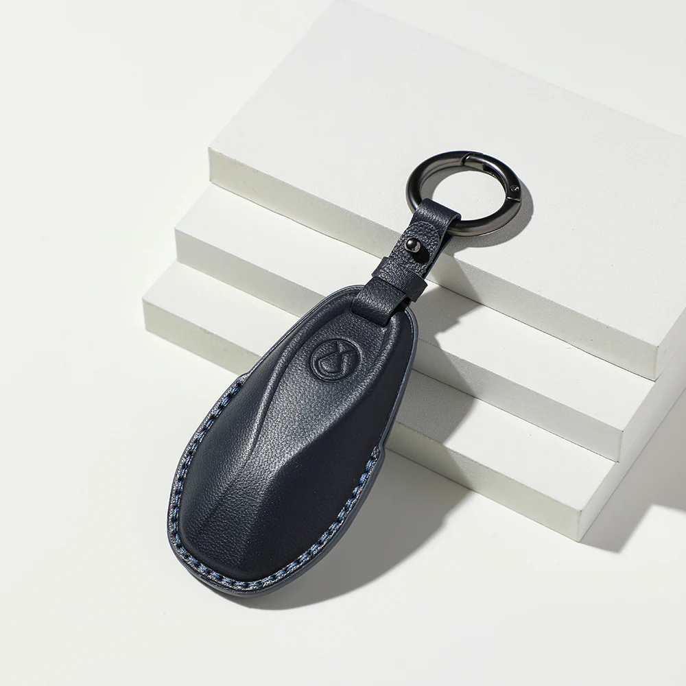 Luxury Leather Car Key Case Cover Fob Shell for Denza B5/B8 - Image 11