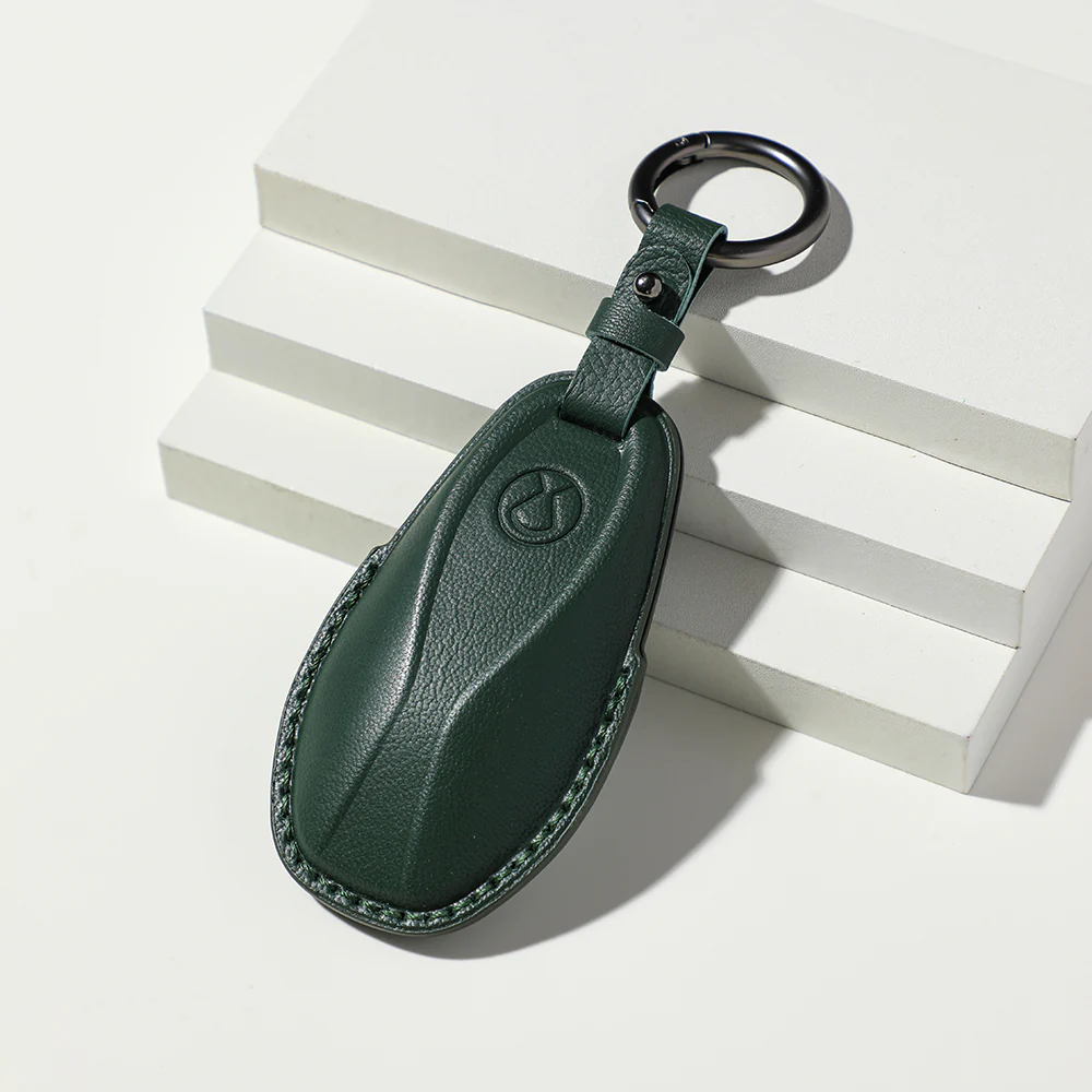 Luxury Leather Car Key Case Cover Fob Shell for Denza B5/B8 - Image 12