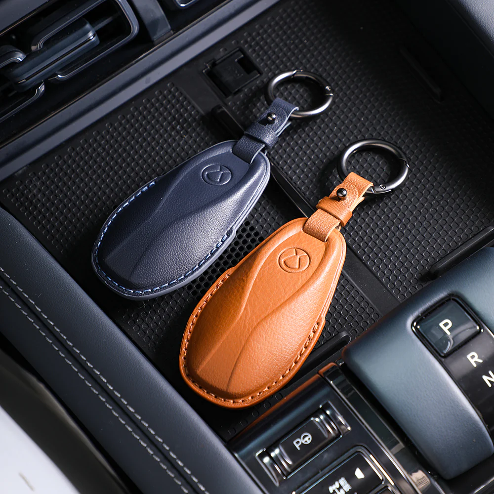 Luxury Leather Car Key Case Cover Fob Shell for Denza B5/B8 - Image 6